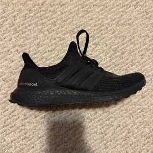 Adidas Ultra Boost Triple Black Gold Sneakers